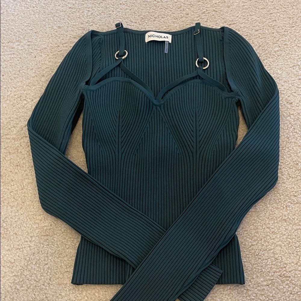 NICHOLAS Ribbed Top with Cut-Out Design - Picture 3 of 7